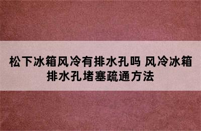 松下冰箱风冷有排水孔吗 风冷冰箱排水孔堵塞疏通方法